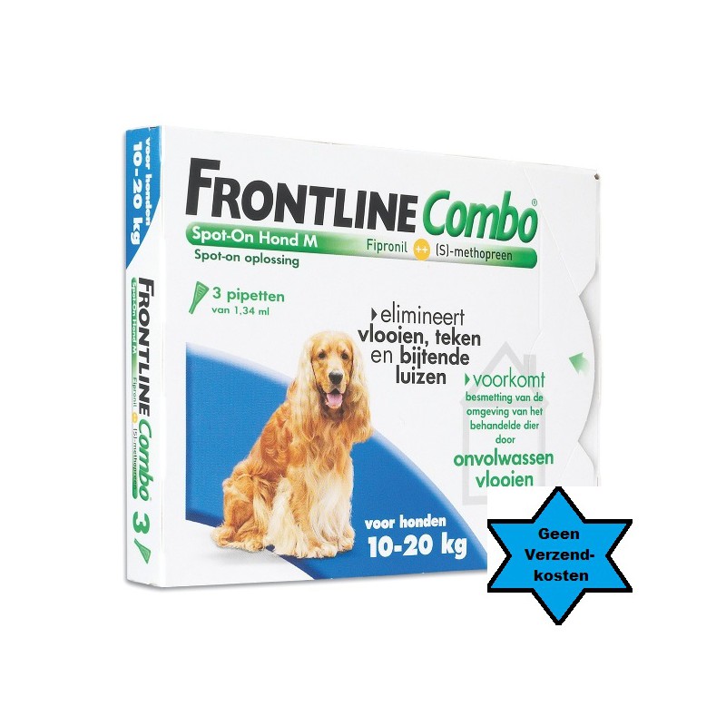 span strottenhoofd architect Frontline Hond Combo M 3 pipet - Dierenparadijs Theuns