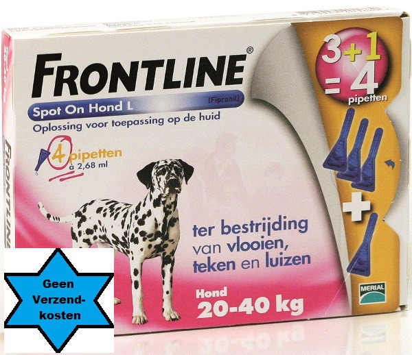 Trein nood Redenaar Frontline Hond Spot On L 4 pipet - Dierenparadijs Theuns