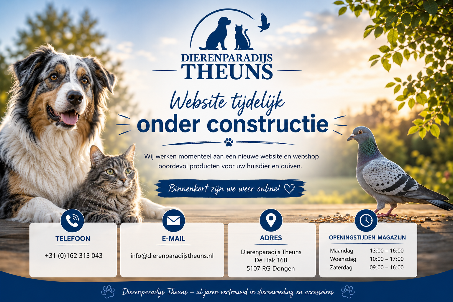 Dierenparadijs Theuns - website tijdelijk onder constructie